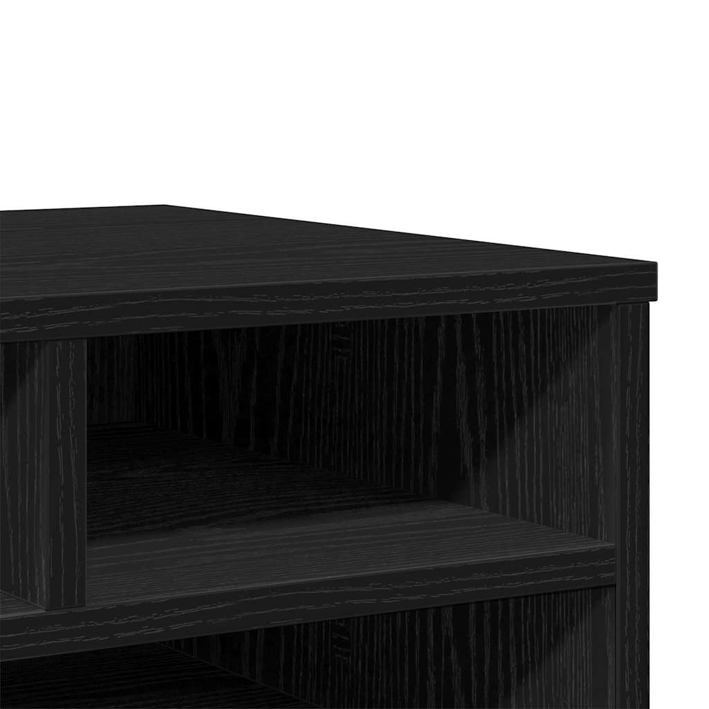 Printer Stand Black Oak 49 x 40 x 22.5 cm Engineered Wood
