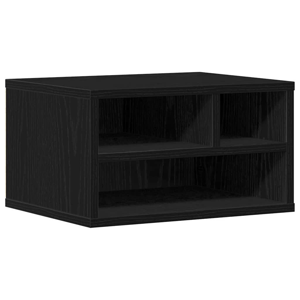 Printer Stand Black Oak 40 x 32 x 22.5 cm Engineered Wood