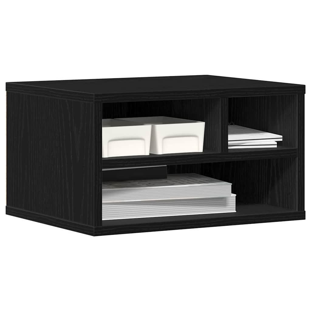 Printer Stand Black Oak 40 x 32 x 22.5 cm Engineered Wood