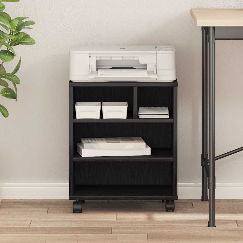 Printer Stand Black Oak 41 x 32 x 48 cm Engineered Wood
