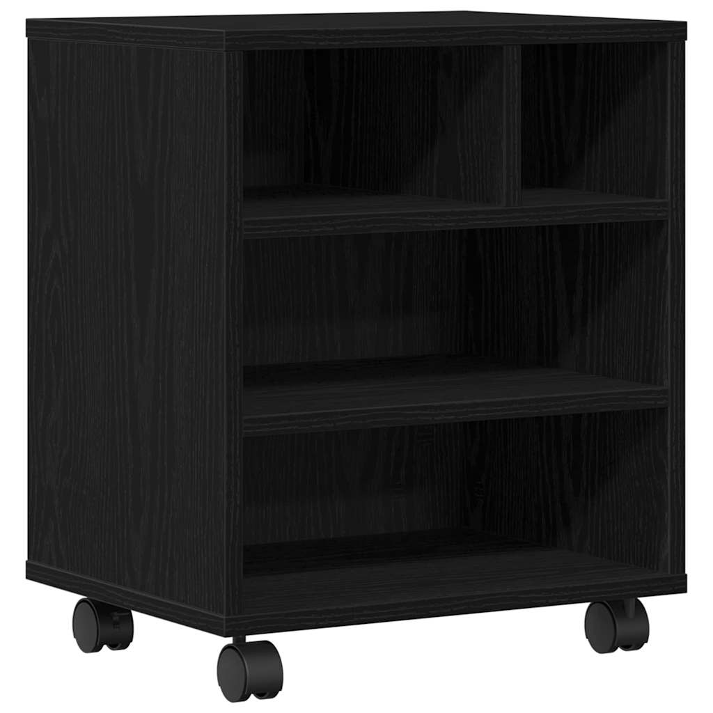 Printer Stand Black Oak 41 x 32 x 48 cm Engineered Wood