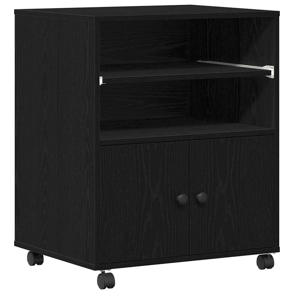 Printer Stand Black Oak 60 x 48 x 74 cm Engineered Wood
