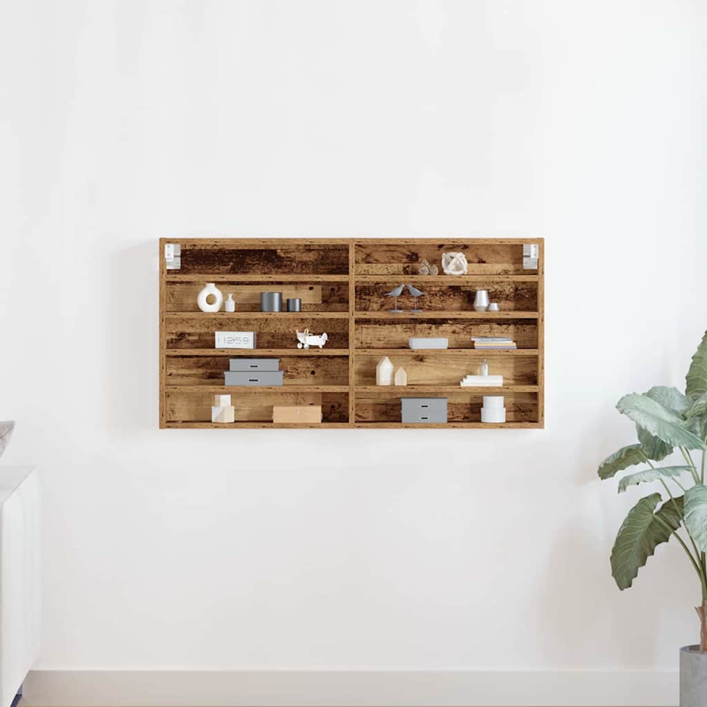Display Cabinet Old Wood 100 x 8.5 x 50 cm Engineered Wood