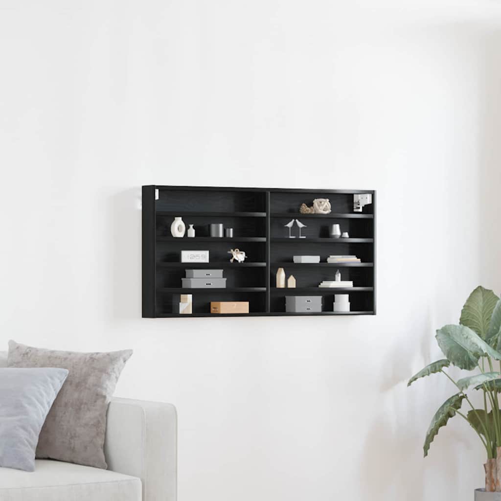 Display Cabinet Black Oak 100 x 8.5 x 50 cm Engineered Wood