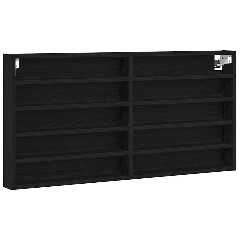 Display Cabinet Black Oak 100 x 8.5 x 50 cm Engineered Wood