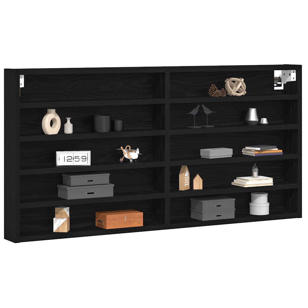 Display Cabinet Black Oak 100 x 8.5 x 50 cm Engineered Wood