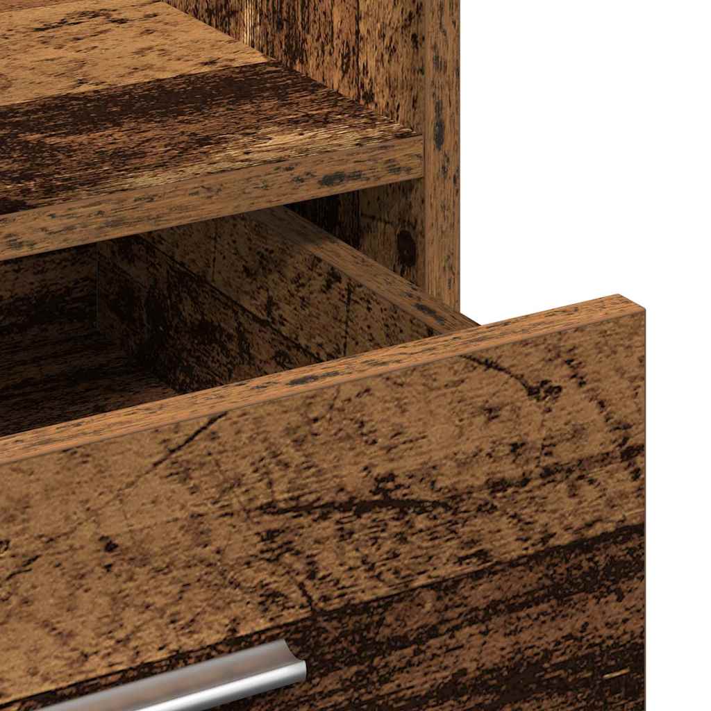 Podium with Drawer Old Wood 55 x 55 x 107 cm Engineered Wood