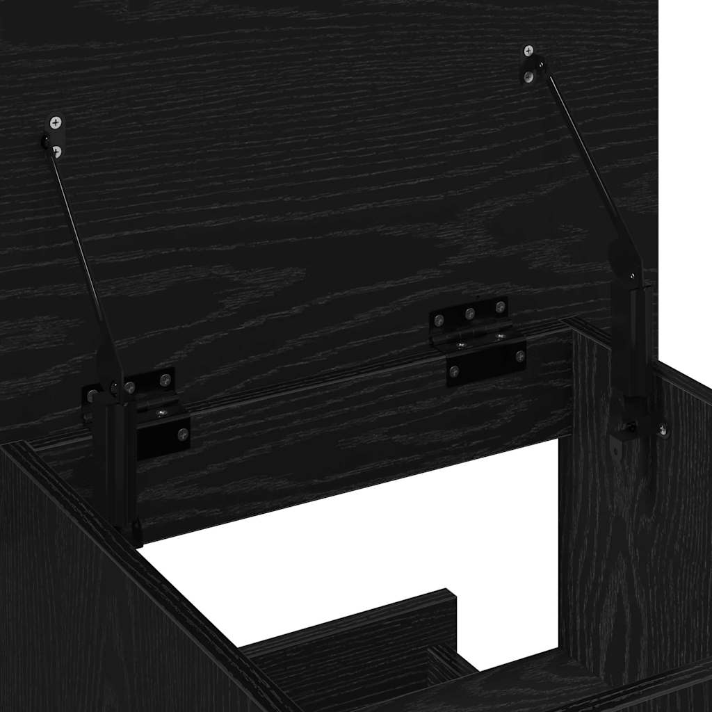 Podium with Drawer Black Oak 55 x 55 x 107 cm Engineered Wood