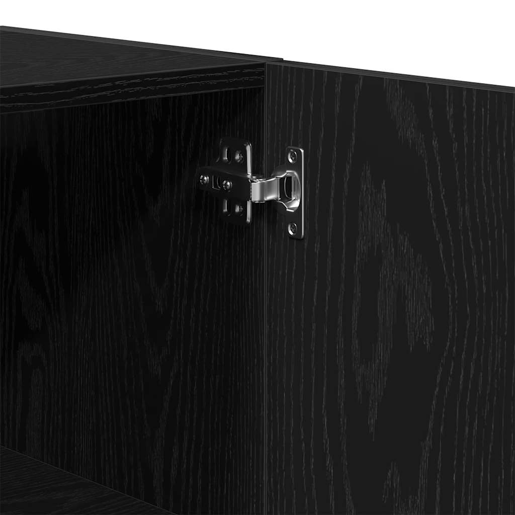 Wall Cabinet Black Oak 60 x 31.5 x 60 cm Engineered Wood