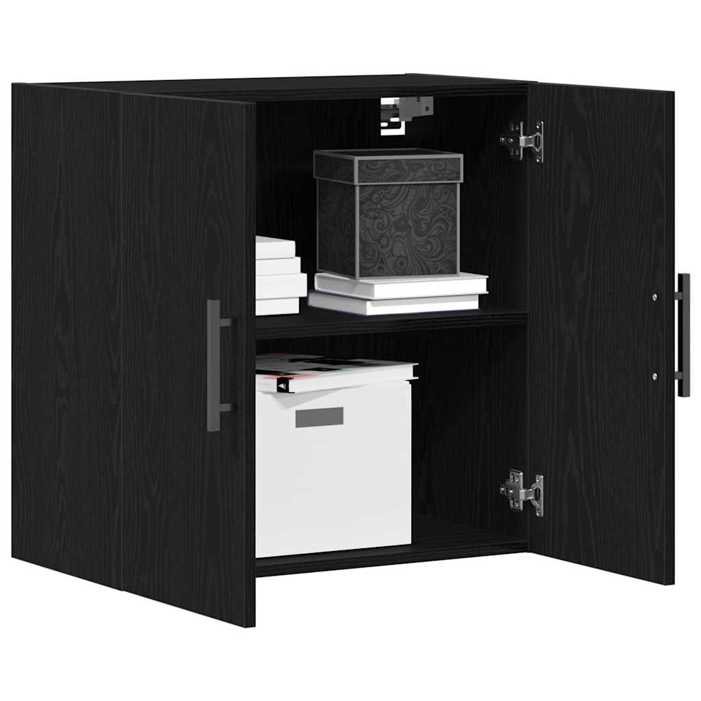 Wall Cabinet Black Oak 60 x 31.5 x 60 cm Engineered Wood