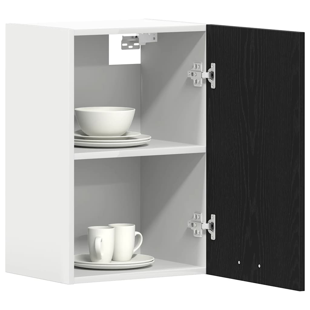 Hanging Cabinet Black Oak 40x31x60 cm Engineered Wood