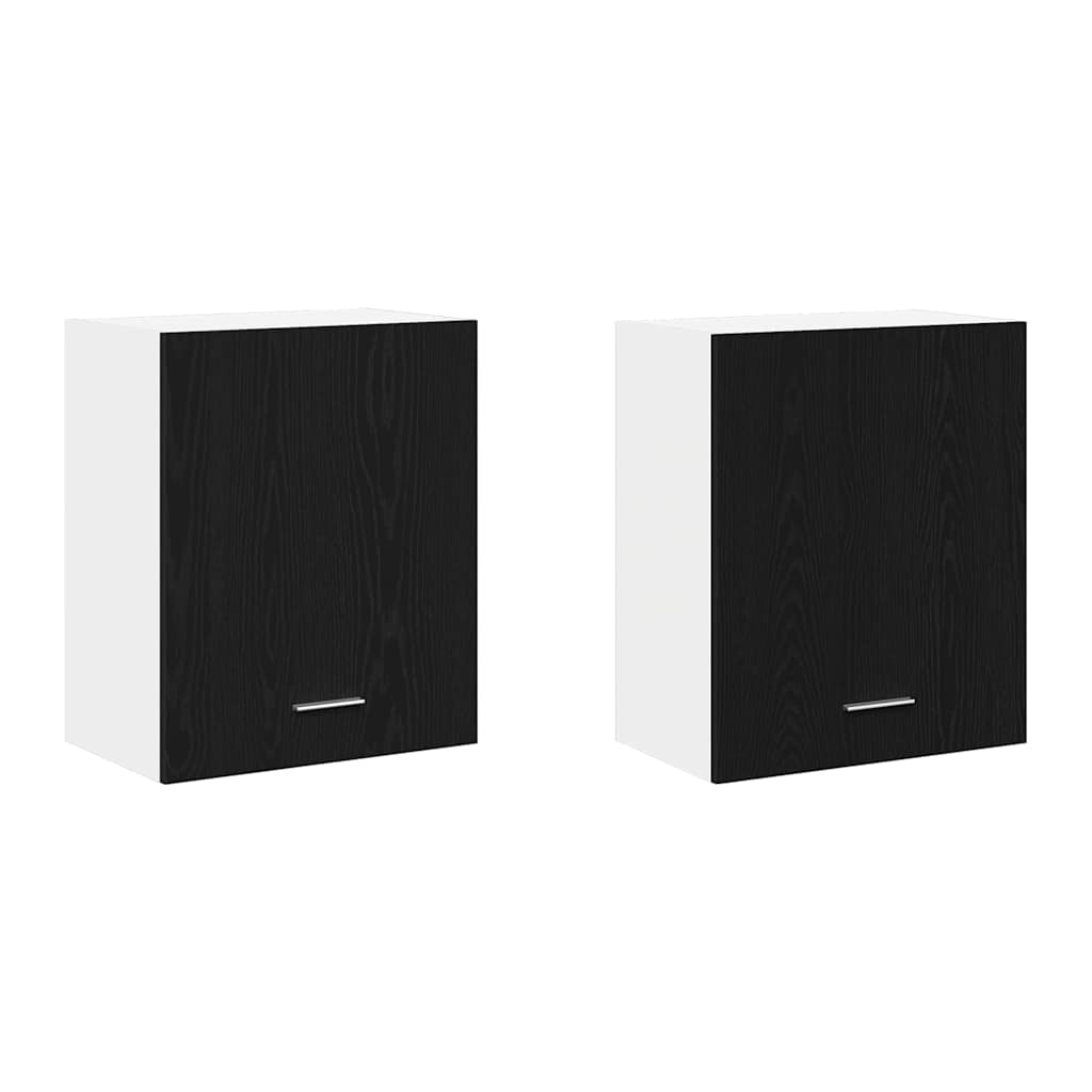 Hanging Cabinet with Shelf Lyon 2 pcs Black Oak 50 x 31 x 60 cm