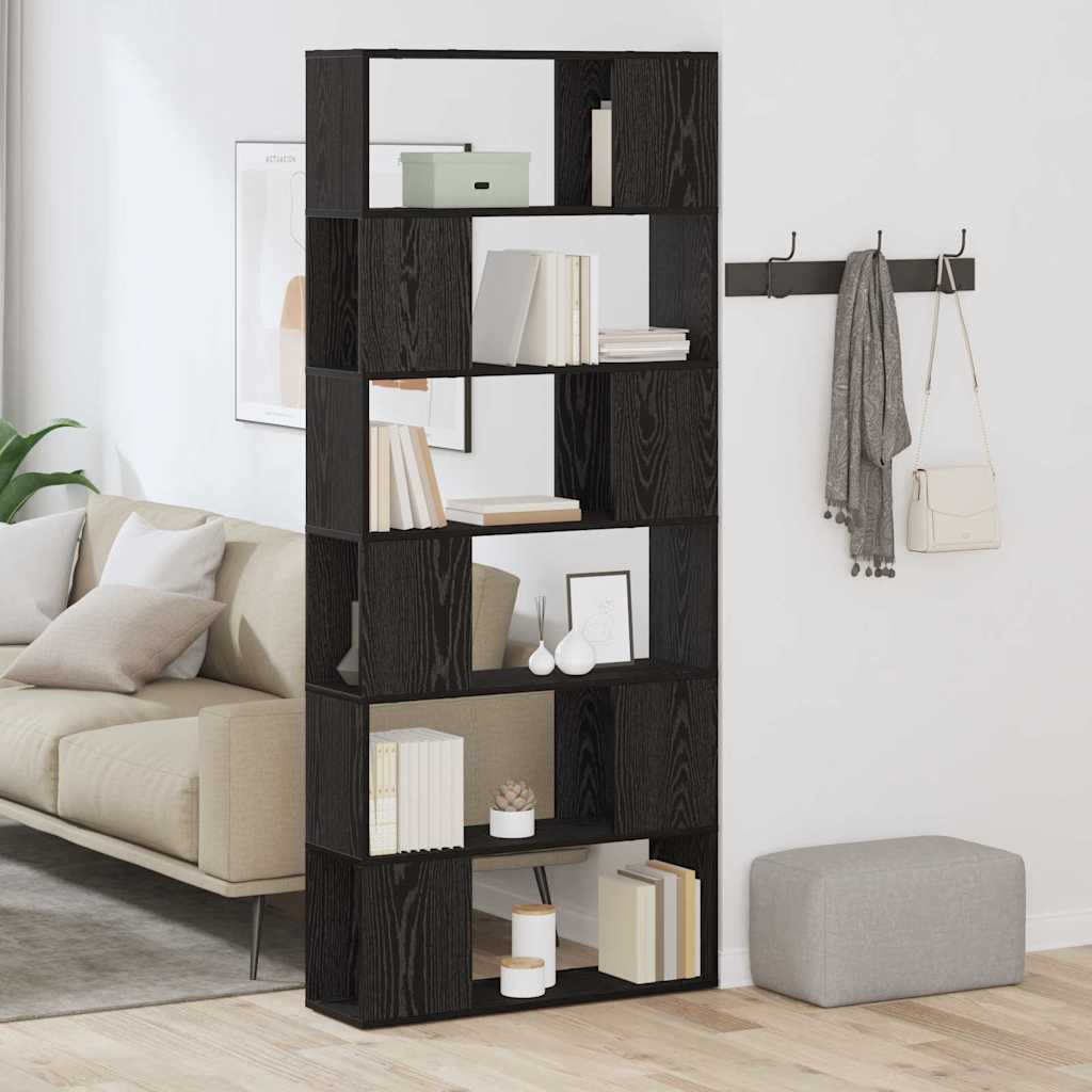 TV Cabinet Set Black 80 x 24 x 186 cm Engineered Wood