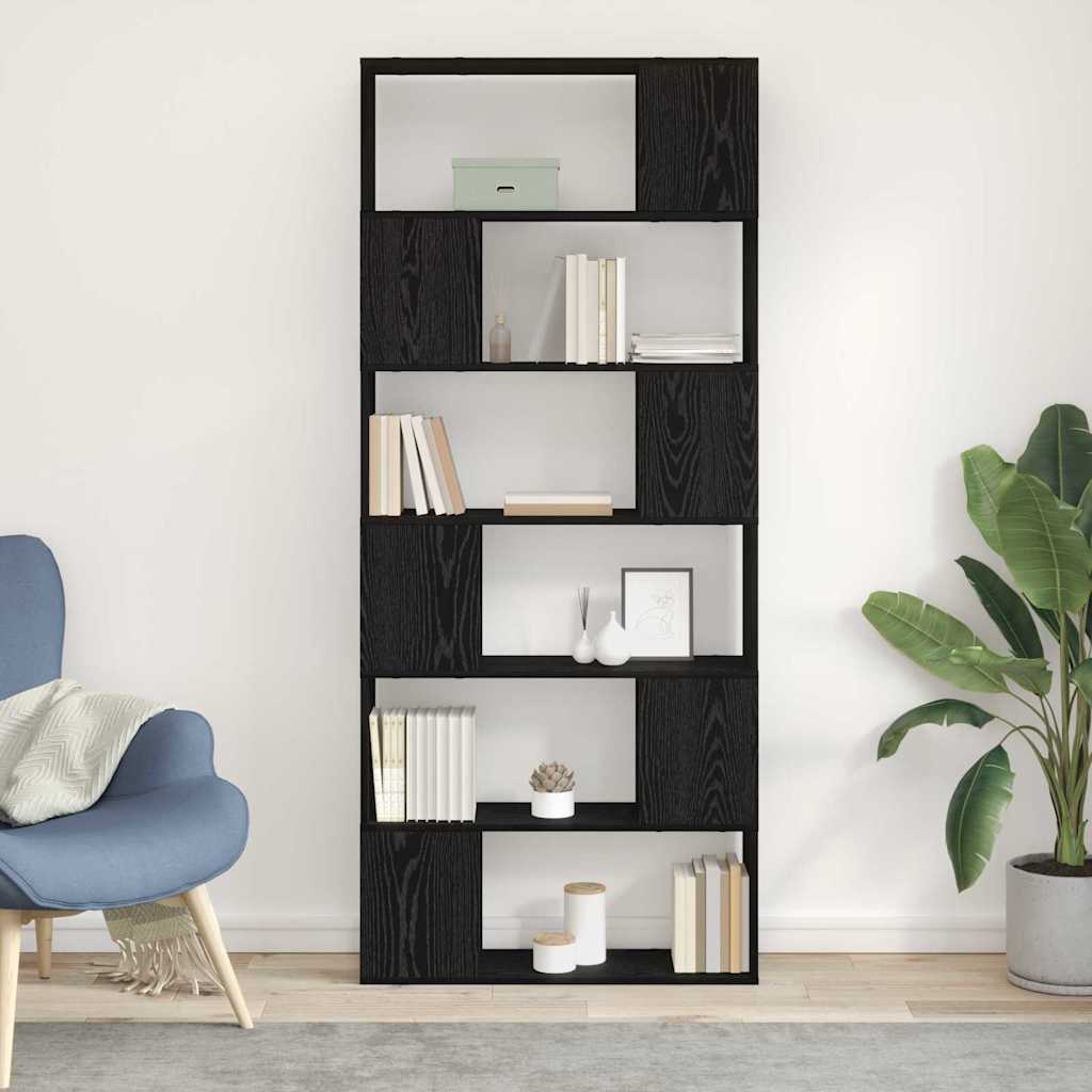 TV Cabinet Set 80 x 24 x 186 cm Black Engineered Wood