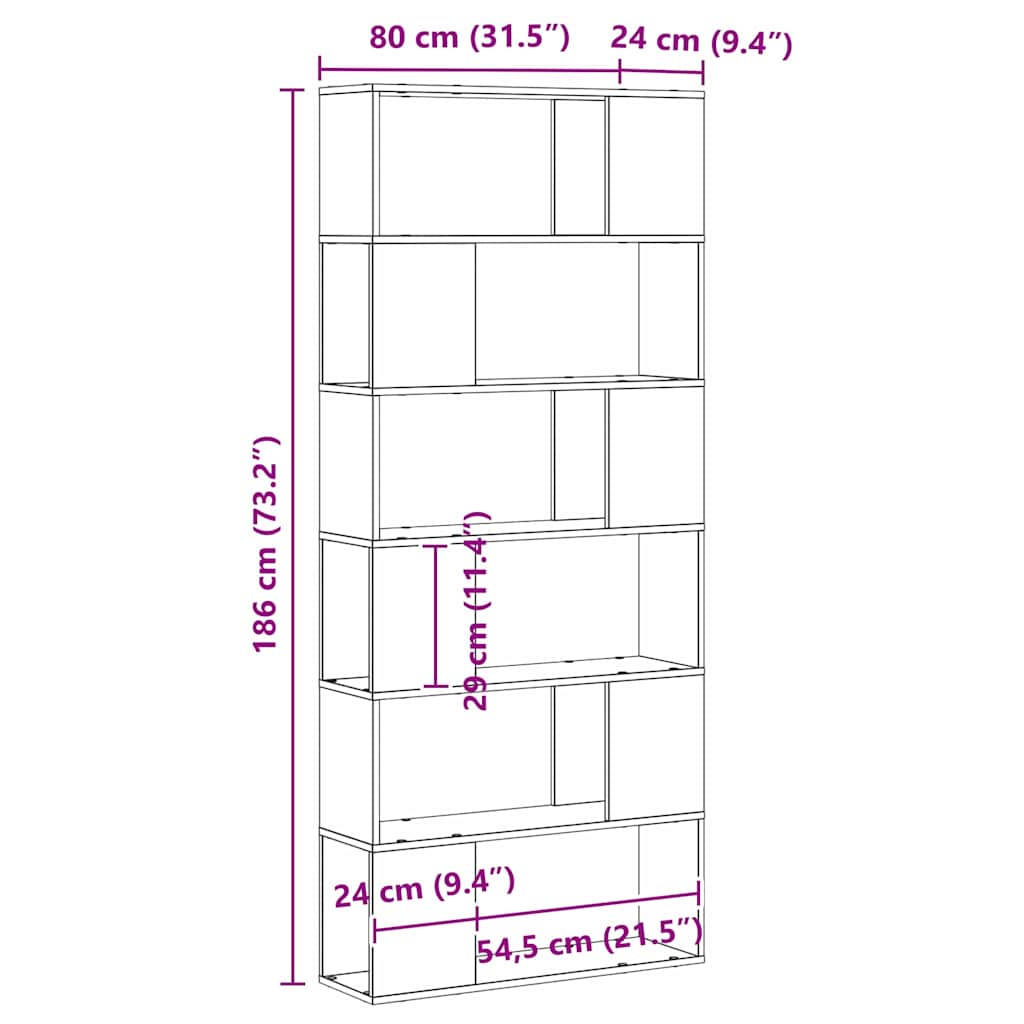 TV Cabinet Set 80 x 24 x 186 cm Black Engineered Wood