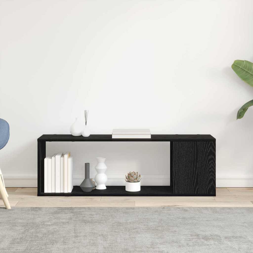 TV Cabinet Set 100 x 24 x 63 cm Black Engineered Wood