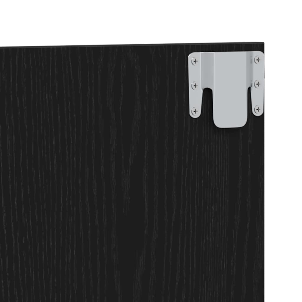 Bed Headboard Black Oak 200 x 1.5 x 80.5 cm Engineered Wood