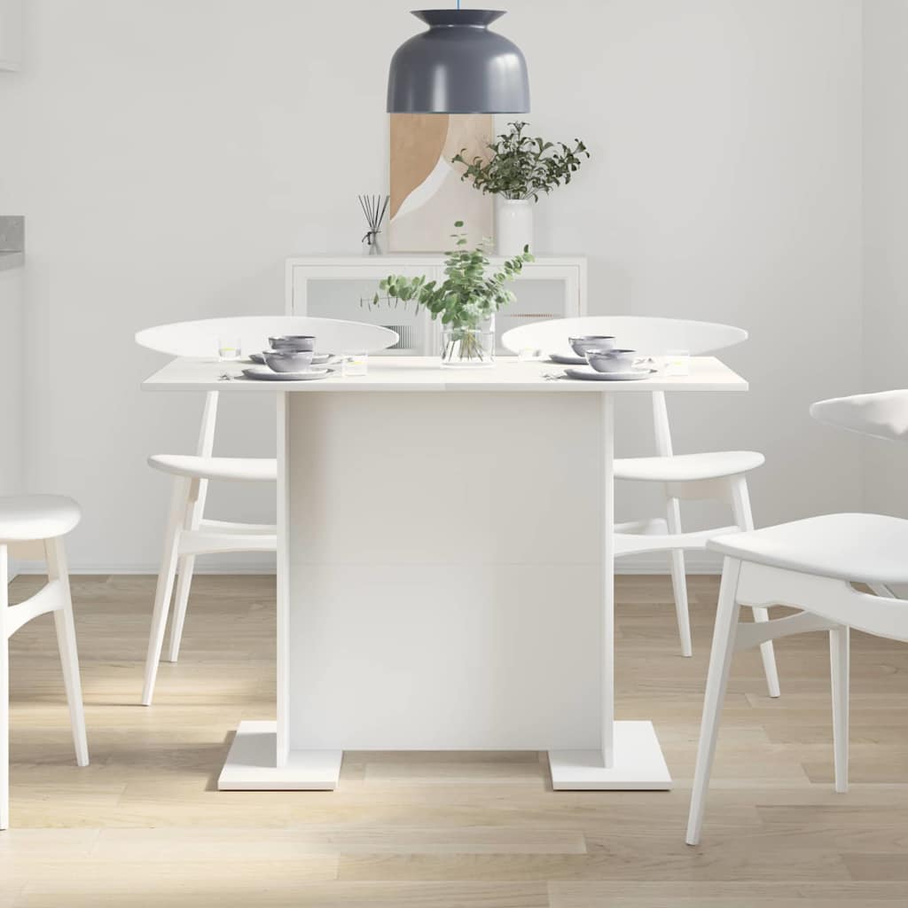 Dining Table 110 x 60 x 75 cm Engineered Wood White Rectangular