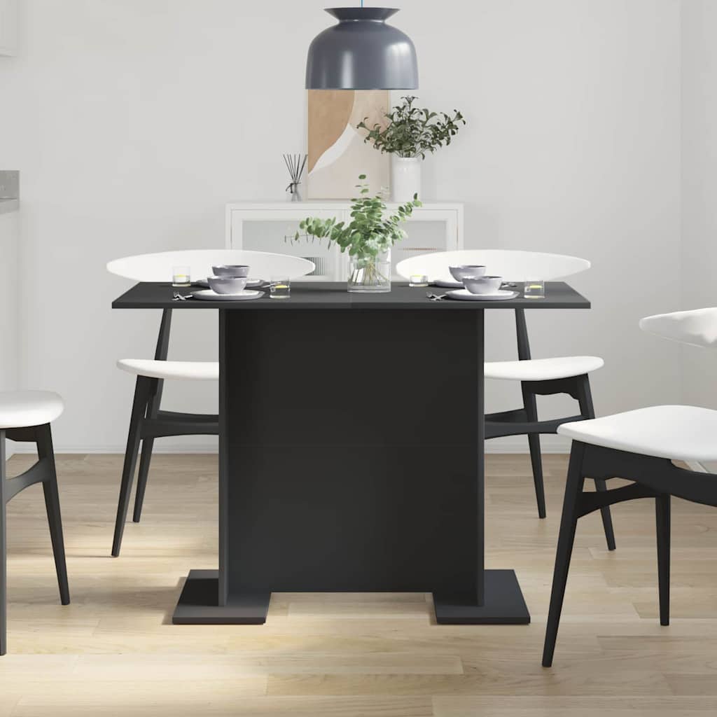 Dining Table 110 x 60 x 75 cm Engineered Wood Black Rectangular