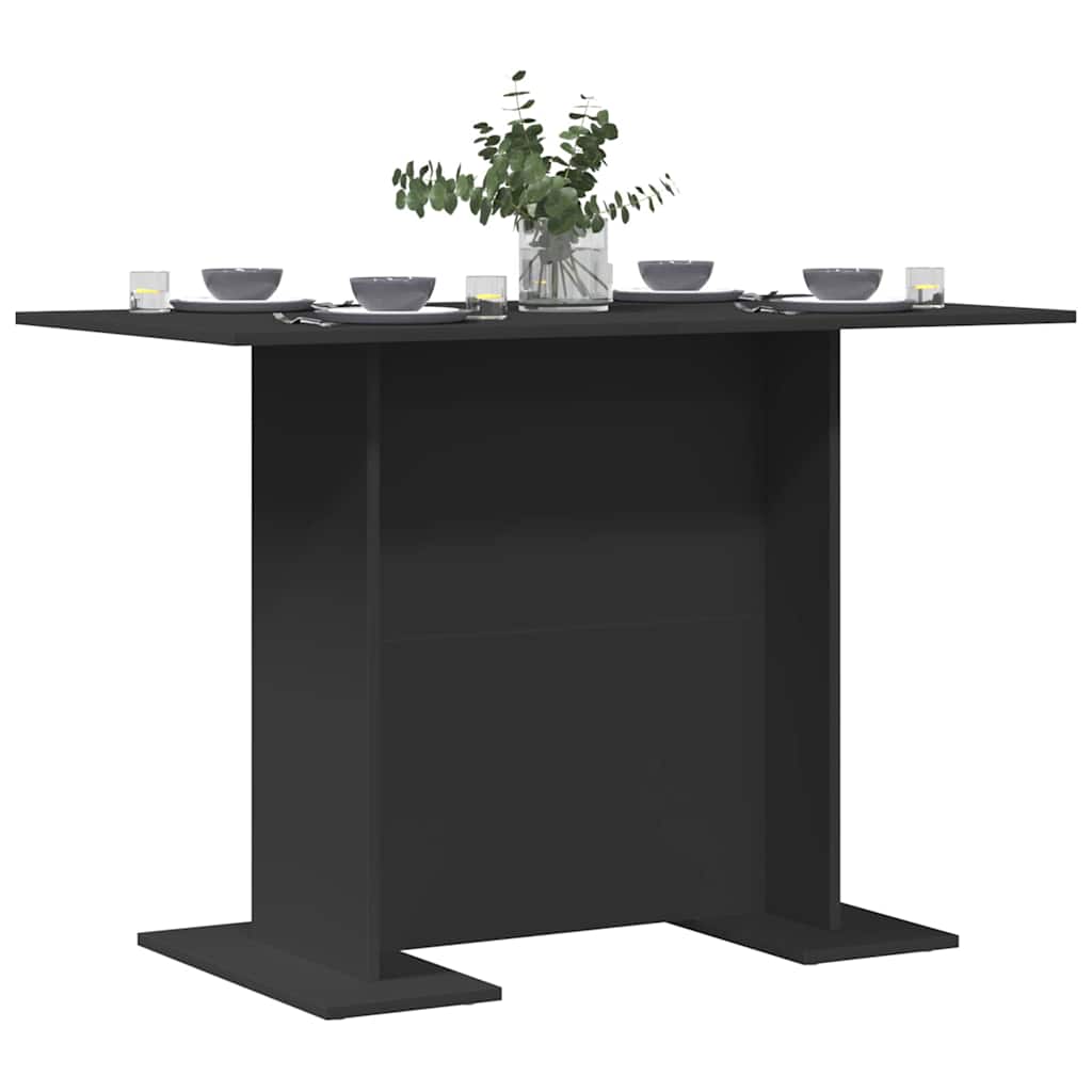 Dining Table 110 x 60 x 75 cm Engineered Wood Black Rectangular