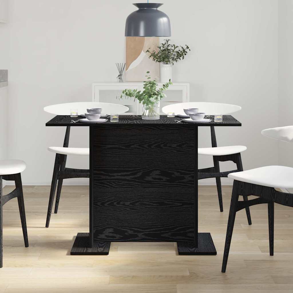 Dining Table Black oak 110 x 60 x 75 cm Engineered wood