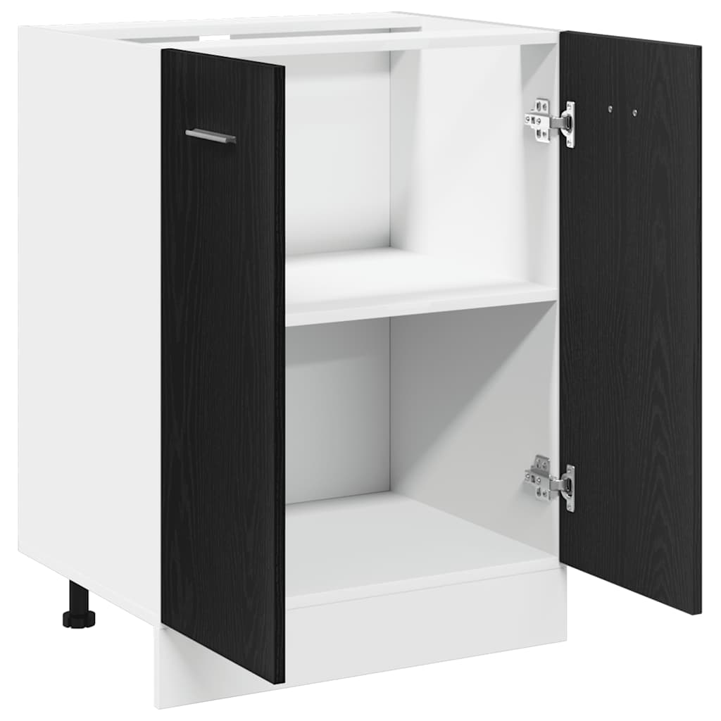 Bottom Cabinet Black Oak 60x46x81.5 cm Engineered Wood