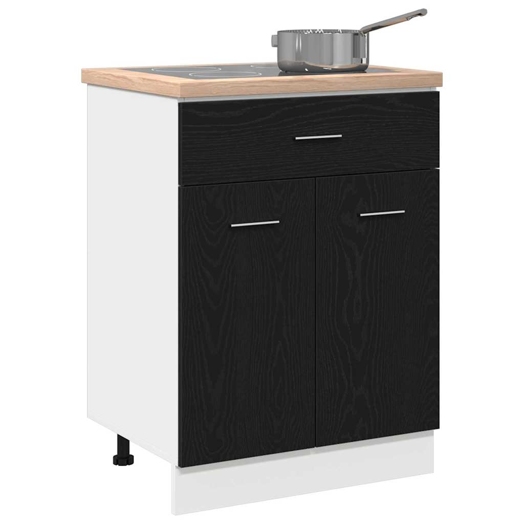 Hanging Cabinet Black Oak 60 x 46 x 81.5 cm Engineered Wood