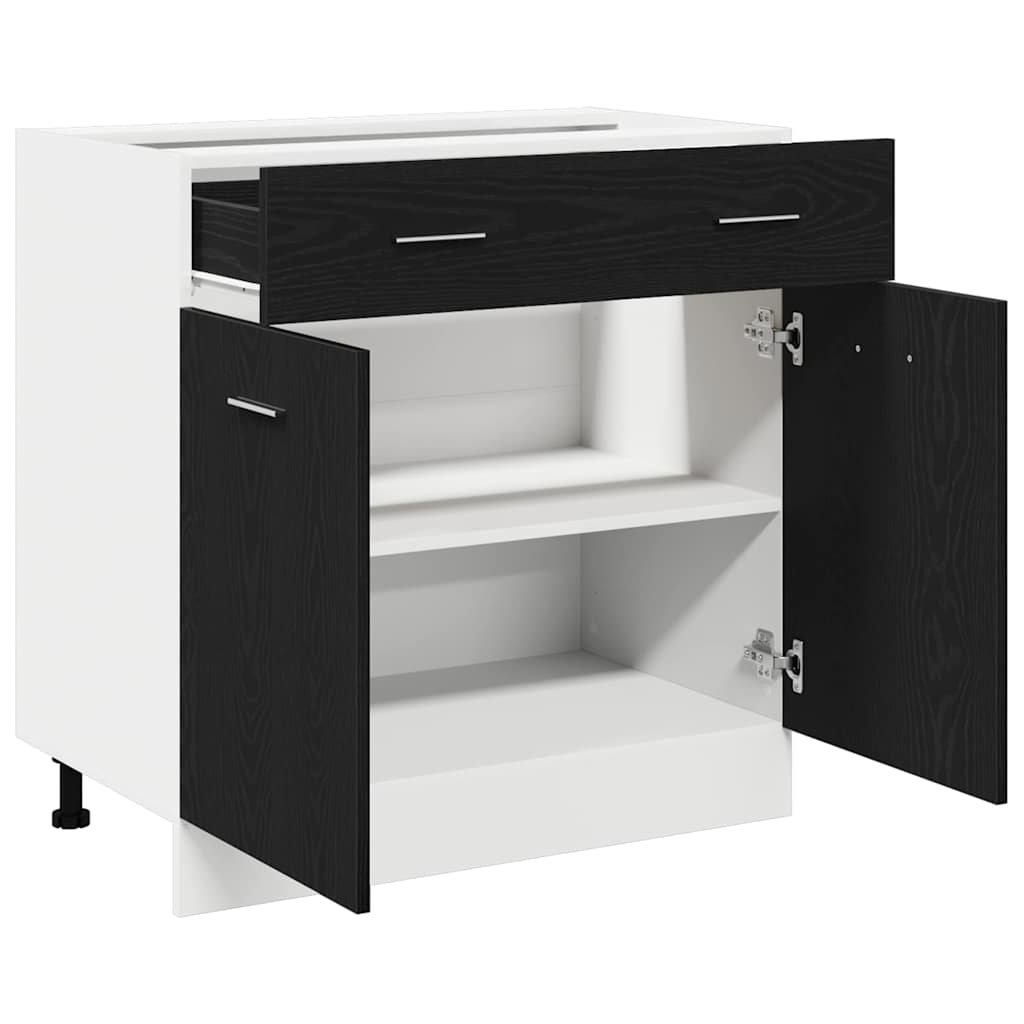 Hanging Cabinet Black Oak 80 x 31 x 81.5 cm Engineered Wood