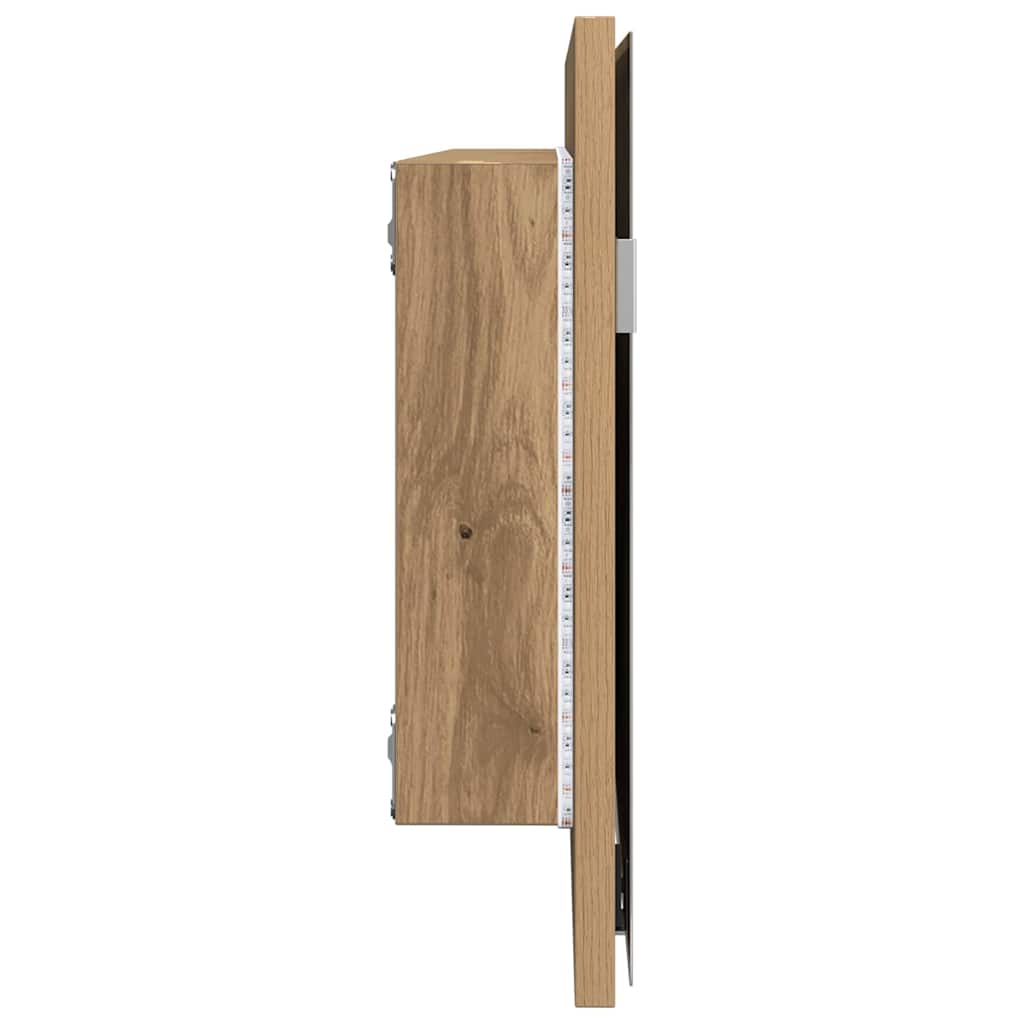 Mirror Artisan oak 80 x 37 cm Glass and Engineered Wood