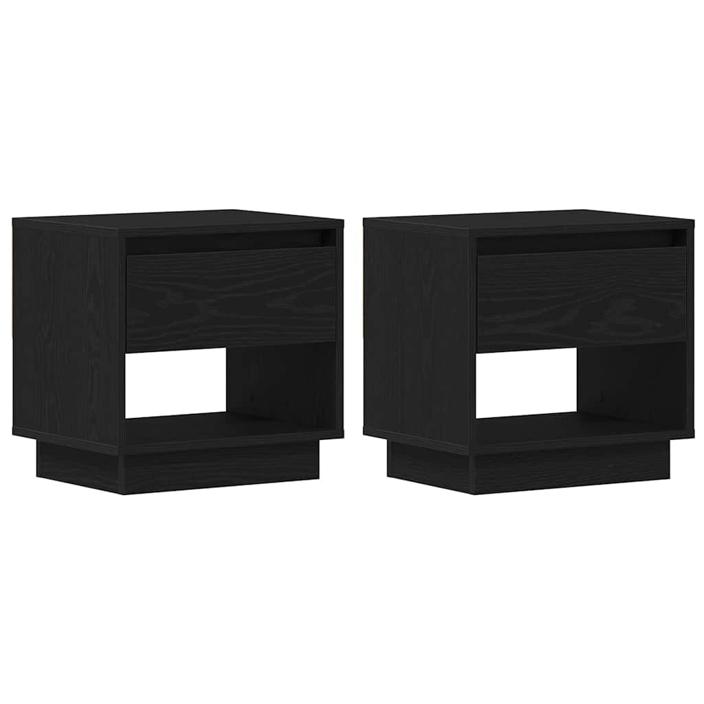 Nightstand 2 pcs Black Oak 45 x 34 x 44 cm Engineered Wood