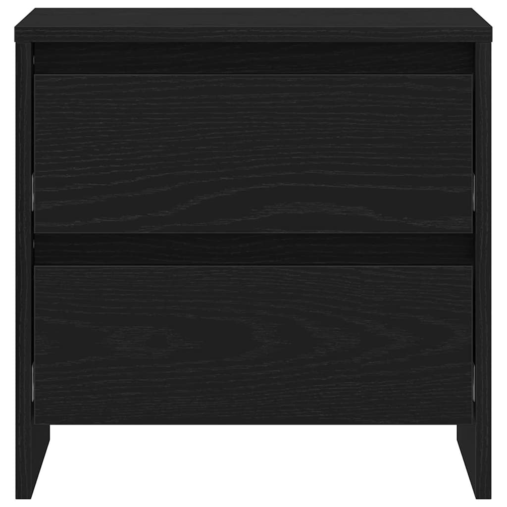 Bedside Cabinet with Drawer 2 pcs Black Oak 45 x 34 x 44.5 cm