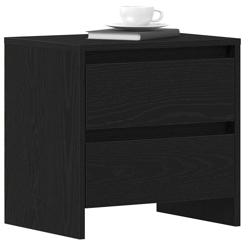 Bedside Cabinet with Drawer 2 pcs Black Oak 45 x 34 x 44.5 cm