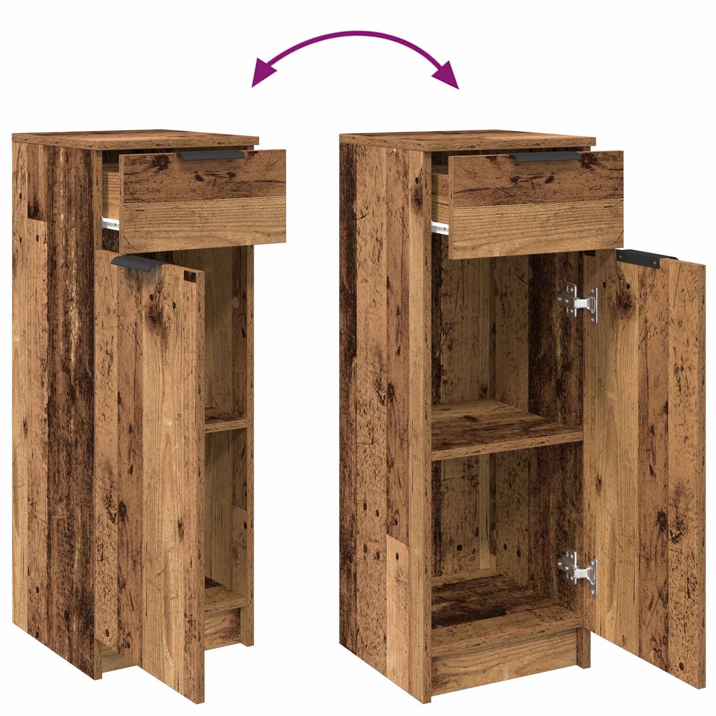 Bathroom Cabinet Old wood 32 x 34 x 90 cm Engineered wood