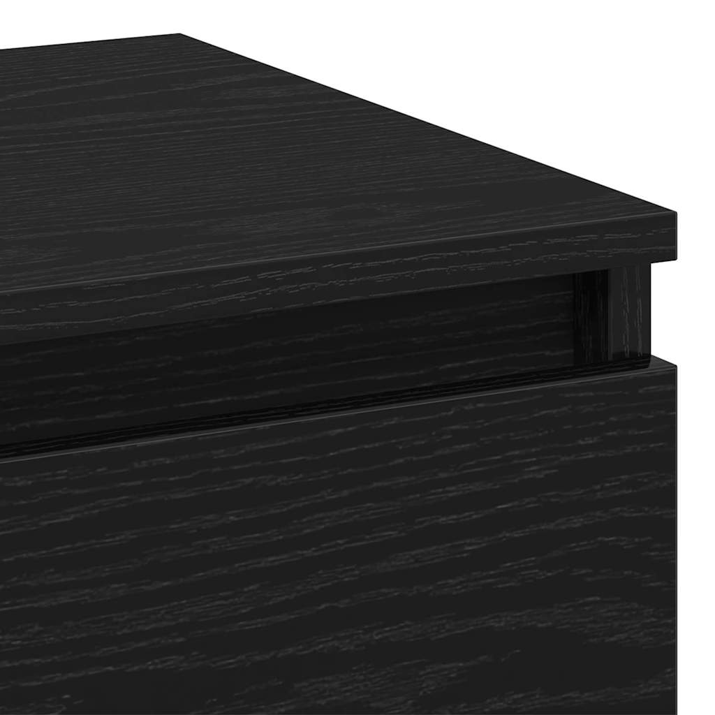 Bedside Cabinet Black Oak 40 x 35 x 70 cm Engineered Wood