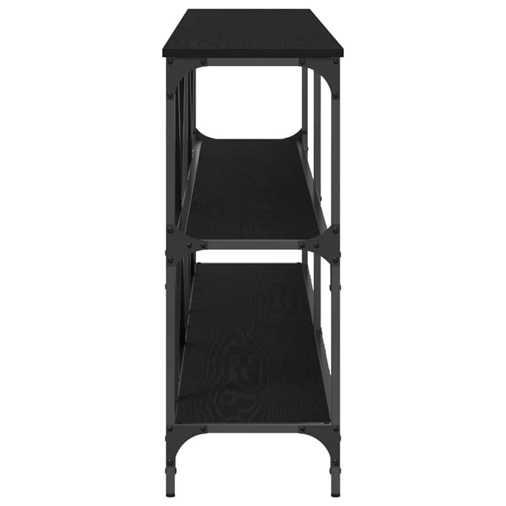 Console Table Black Oak 200 x 30 x 75 cm Engineered Wood