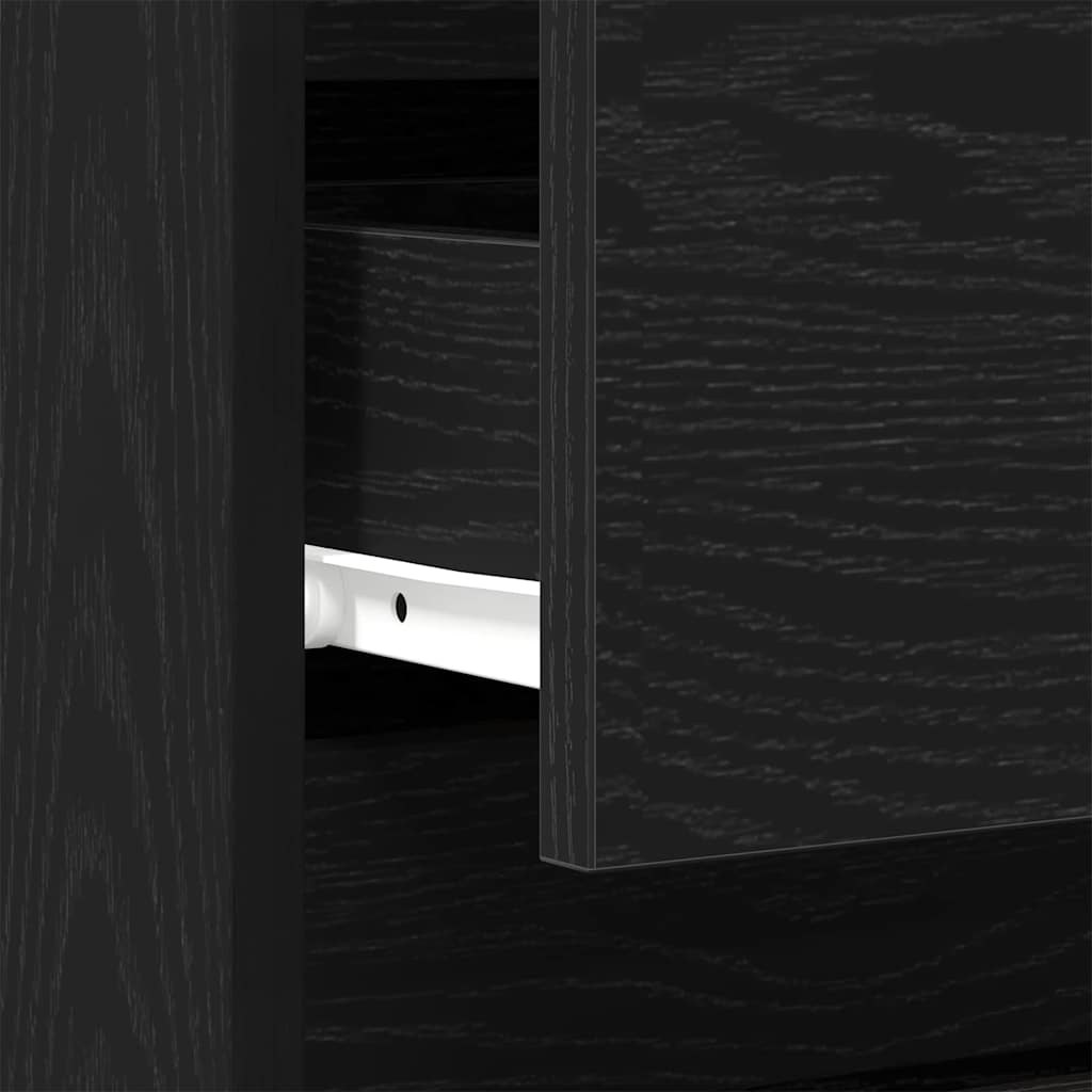 Bedside Cabinet 2 pcs Black Oak 40 x 35 x 50 cm Engineered Wood