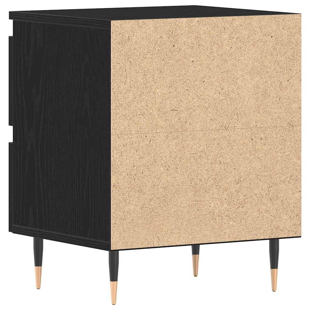 Bedside Cabinet 2 pcs Black Oak 40 x 35 x 50 cm Engineered Wood