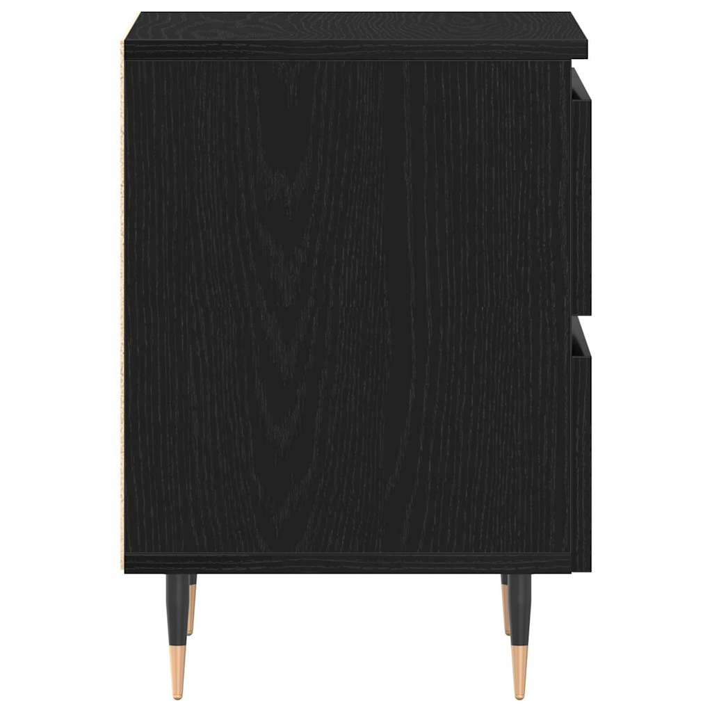 Bedside Cabinet 2 pcs Black Oak 40 x 35 x 50 cm Engineered Wood