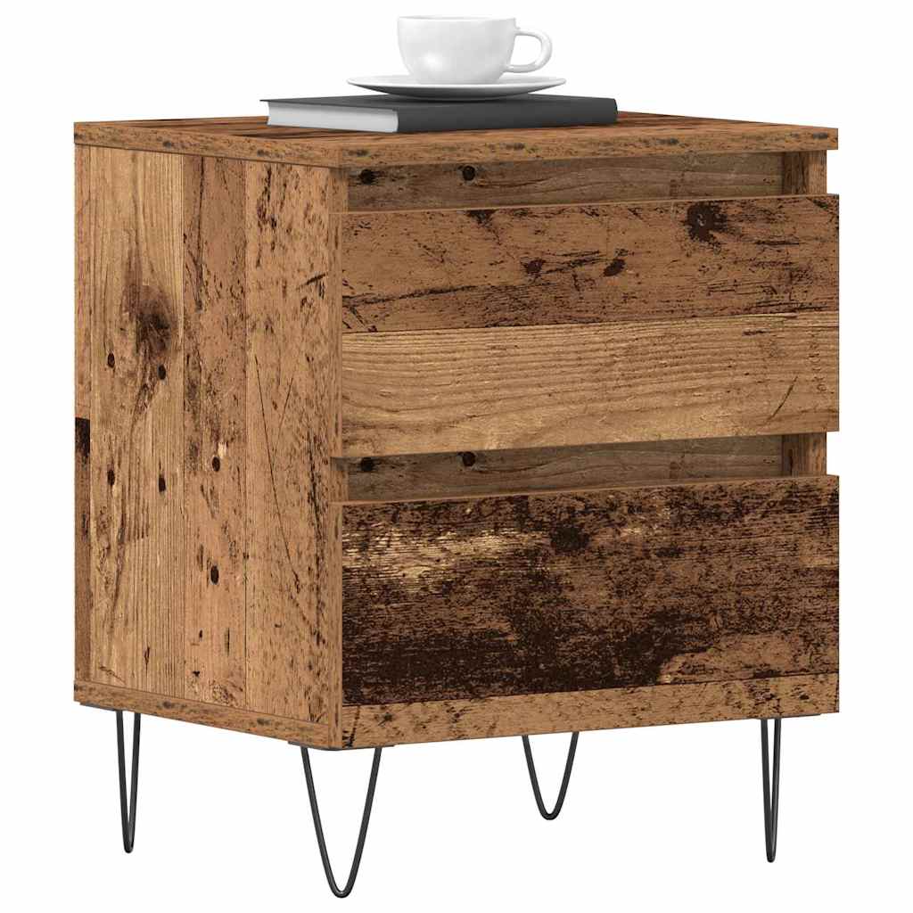 Bedside Cabinet 2 pcs Old wood 40 x 35 x 50 cm Engineered wood