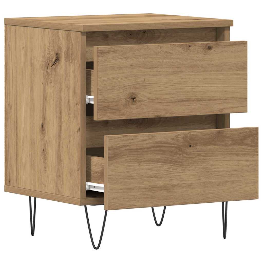 Bedside Cabinet with Drawer 2 pcs Artisan oak 40 x 35 x 50 cm