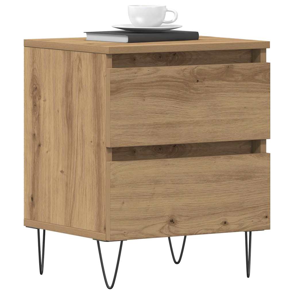 Bedside Cabinet with Drawer 2 pcs Artisan oak 40 x 35 x 50 cm