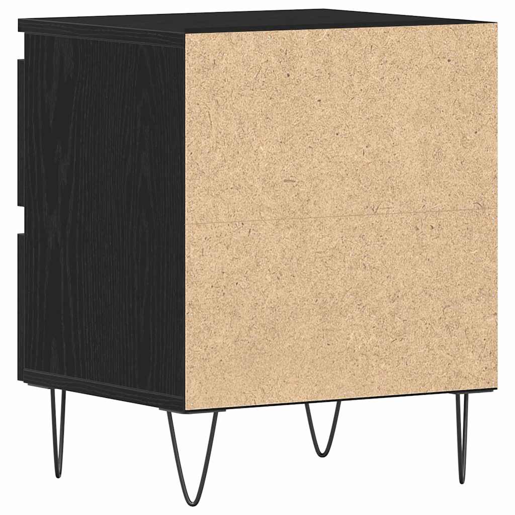 Bedside Cabinet 2 pcs Black oak 40 x 35 x 50 cm Engineered wood