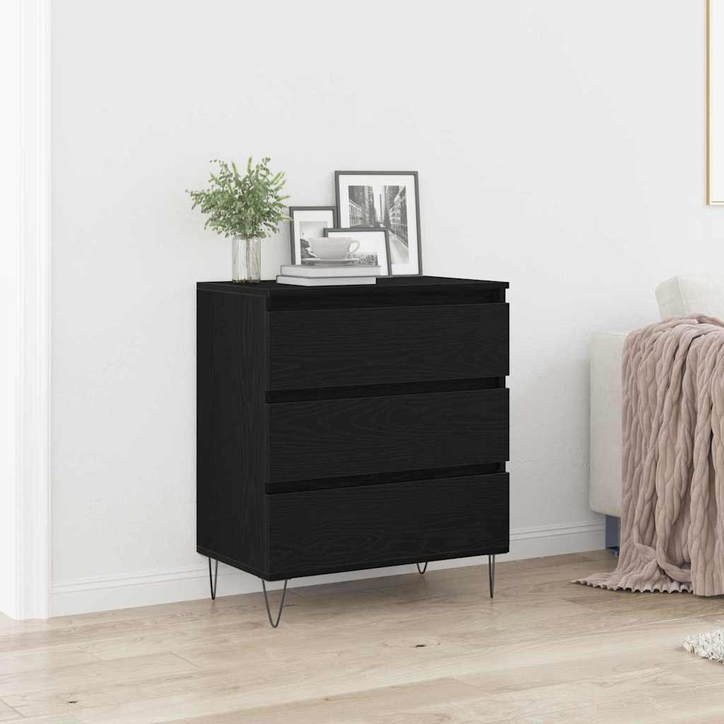 Sideboard Black Oak 60 x 35 x 70 cm Engineered Wood