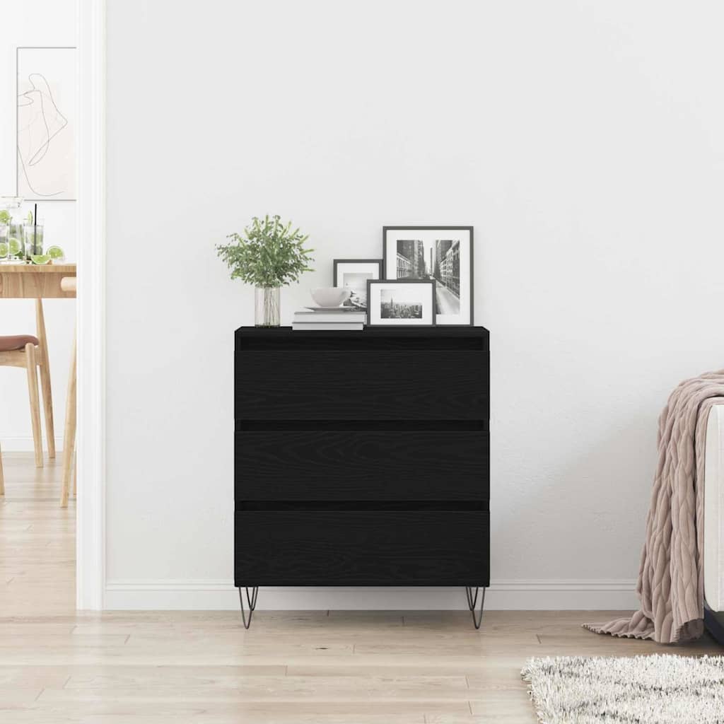 Sideboard Black Oak 60 x 35 x 70 cm Engineered Wood