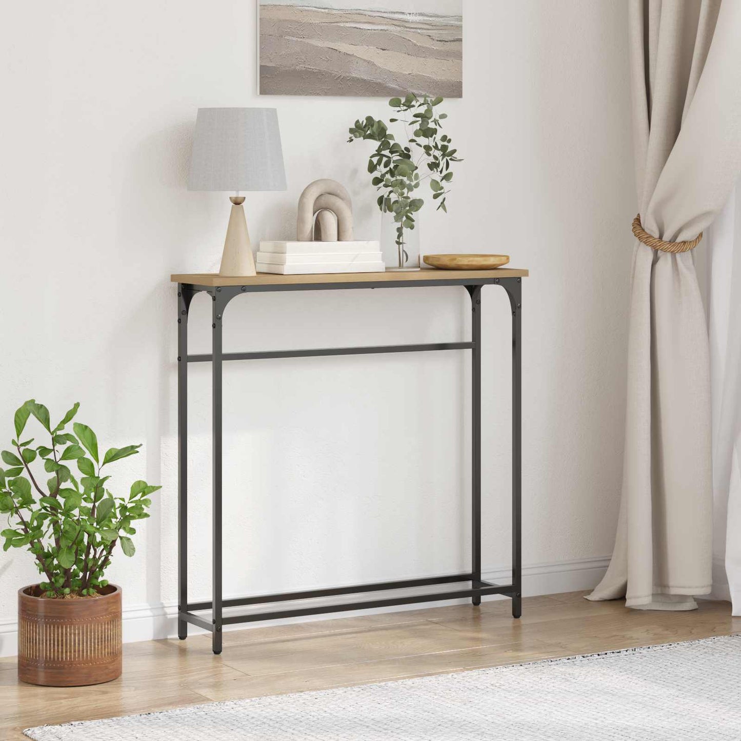 Console Table Artisan Oak 75 x 19.5 x 75 cm Engineered Wood