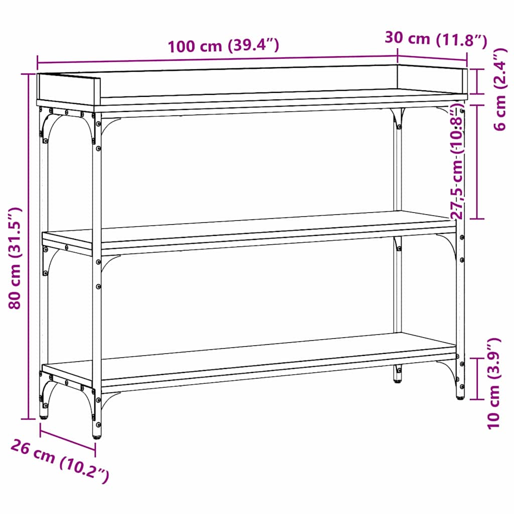 Console Table Artisan oak 100 x 30 x 80 cm