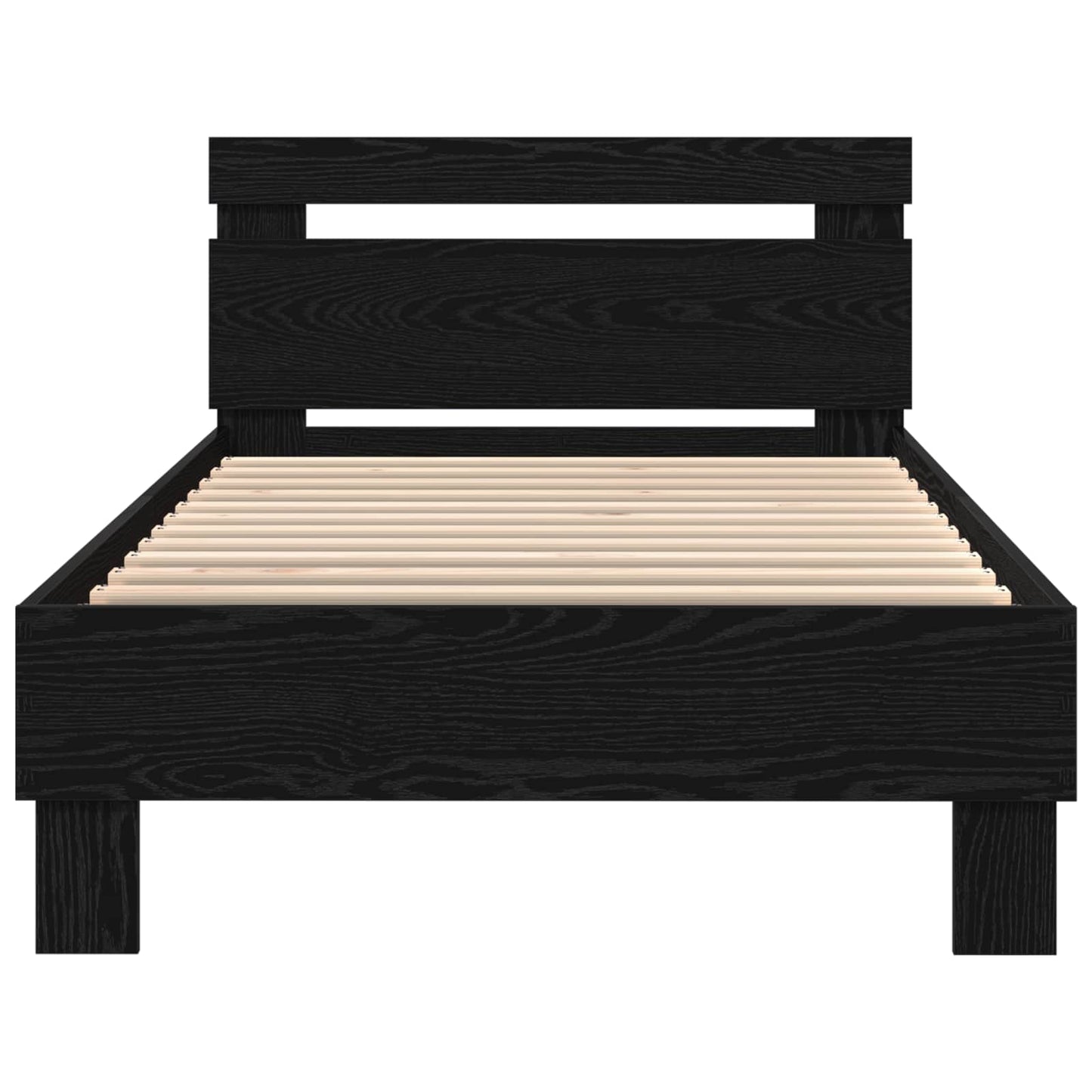 Bed Frame with LED Black Oak 100 x 200 cm Engineered Wood