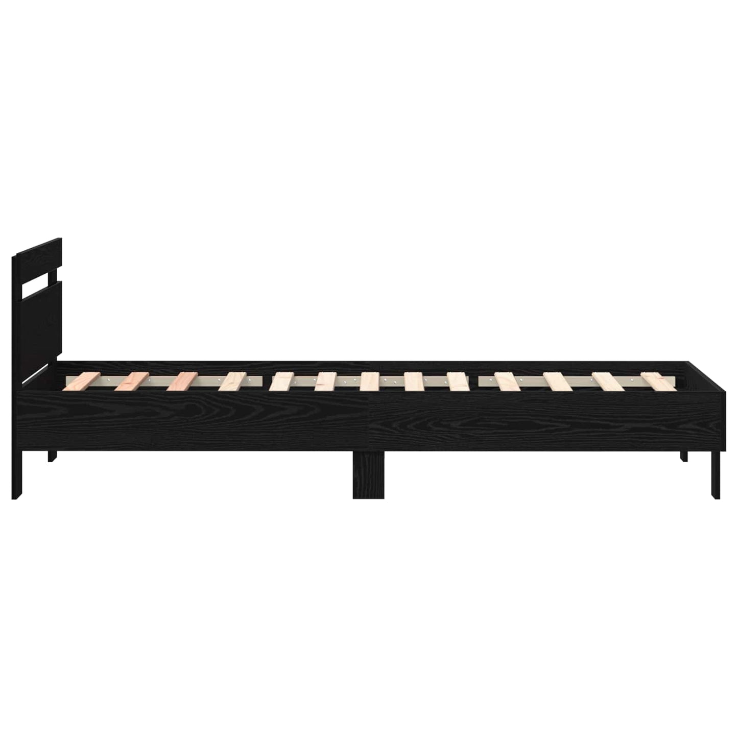 Bed Frame with LED Black Oak 100 x 200 cm Engineered Wood