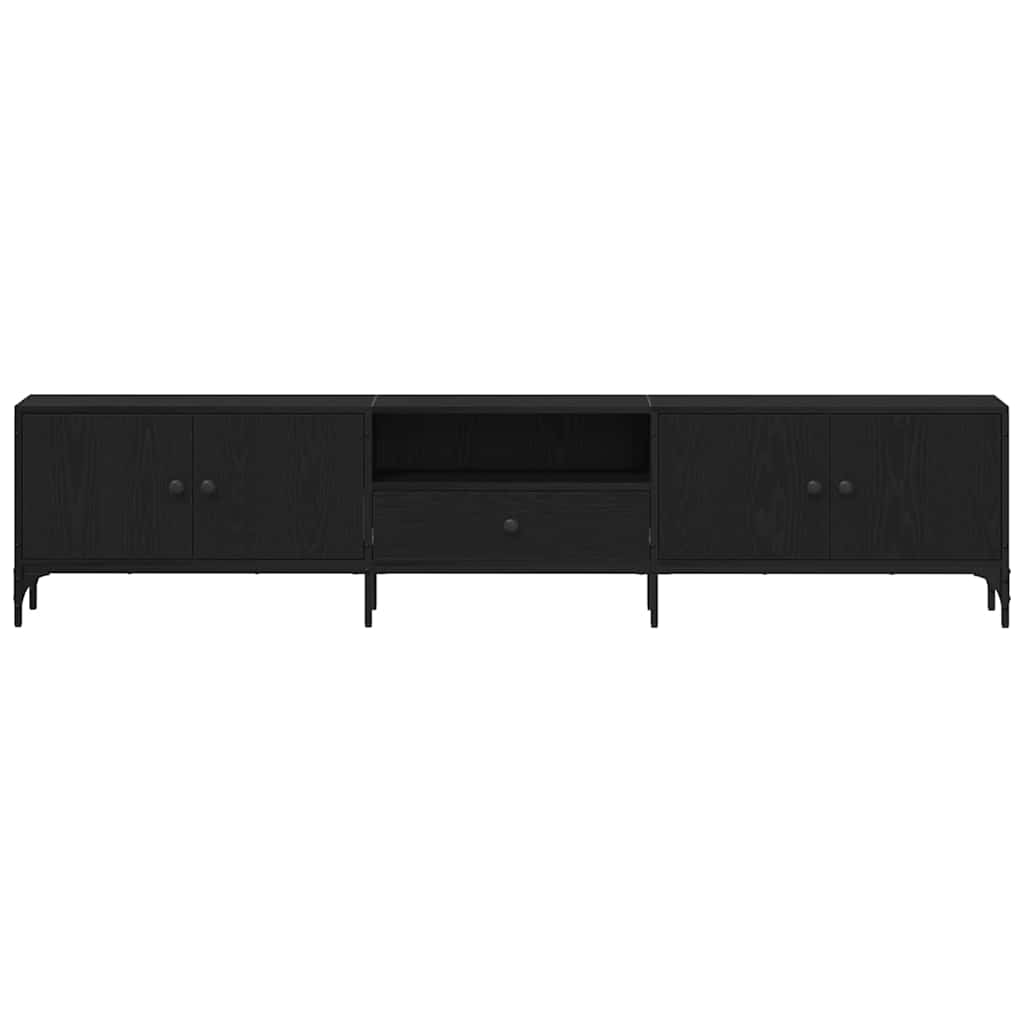 TV Cabinet Black oak 200 x 25 x 44 cm Engineered wood