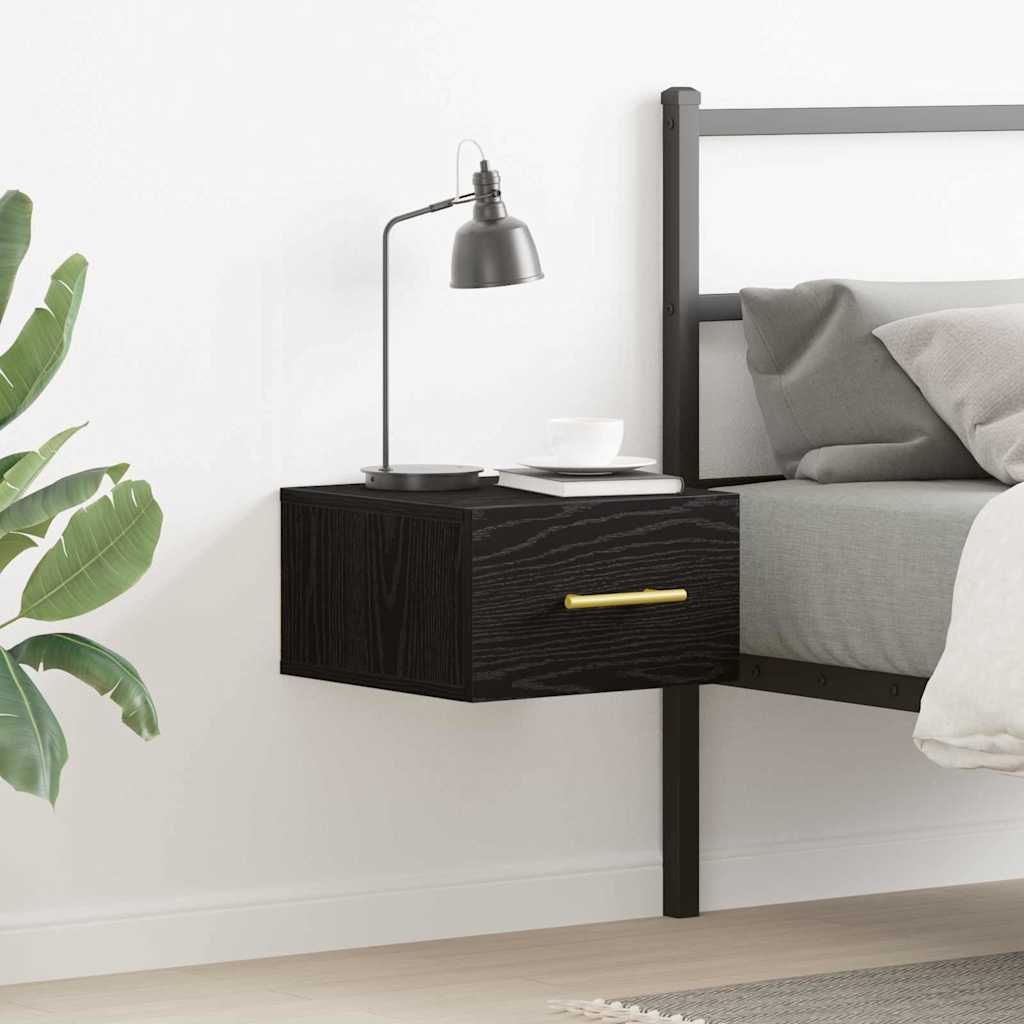 Bedside Cabinet 35 x 35 x 20 cm Engineered Wood Black Oak